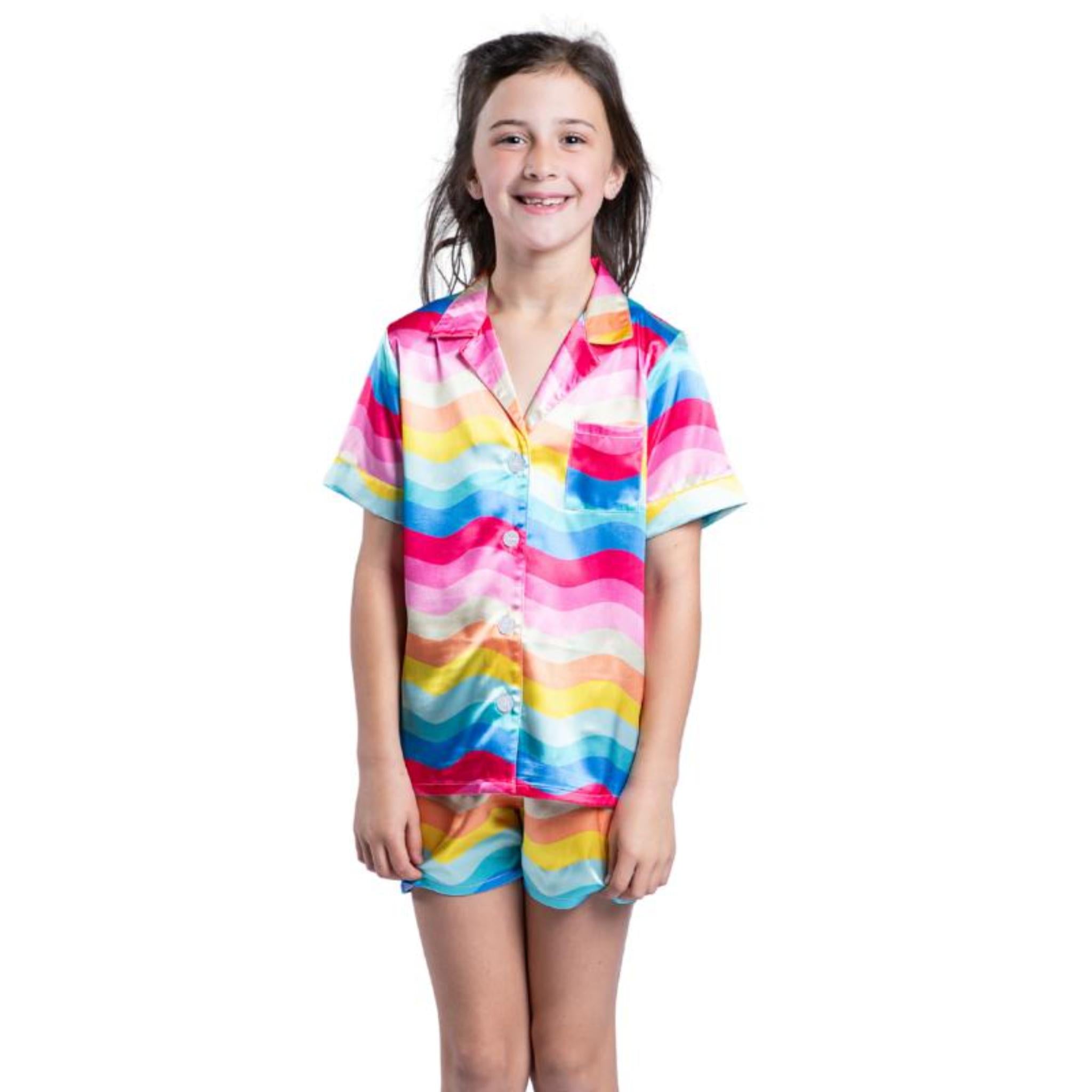 Kids Girly Pop Satin Pajama Short Set Assortment, No Display Package