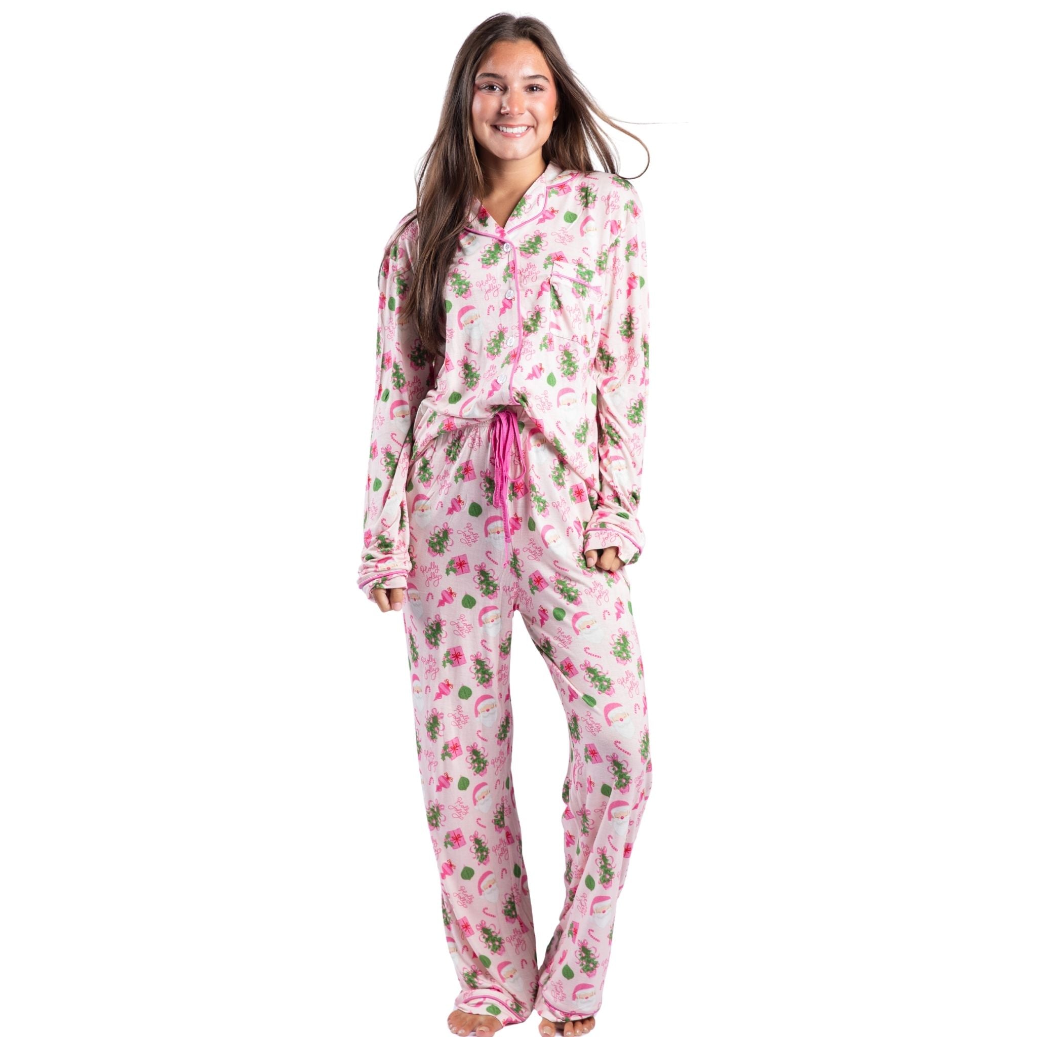 Pretty in Pinkmas Bamboo Pajama Pant Set Assortment, No Display Package