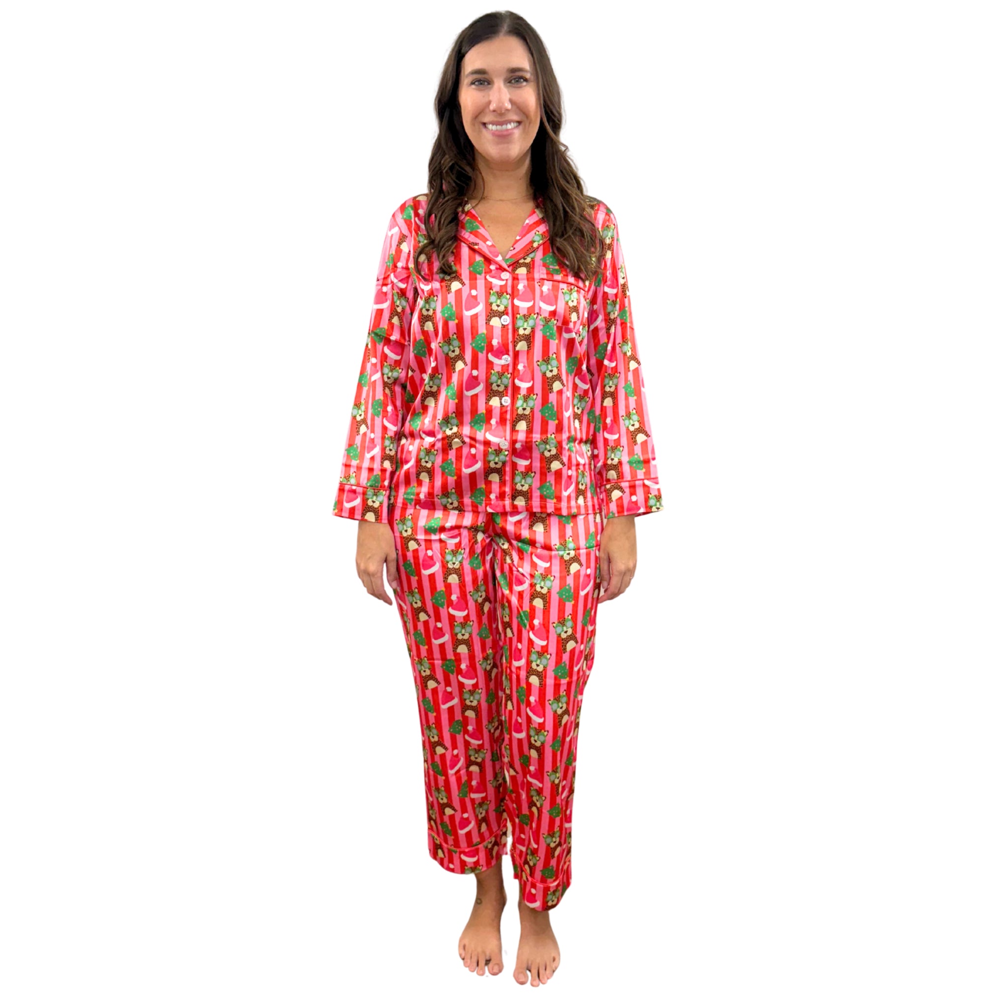 Jolly Jungle Satin Pajama Long Sleeve Set Assortment, No Display Package