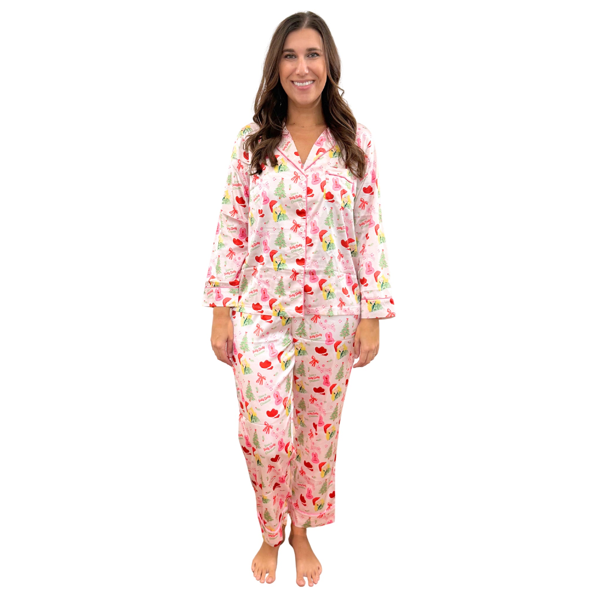 Sparkle & Shine Satin Pajama Long Sleeve Set Assortment, No Display Package