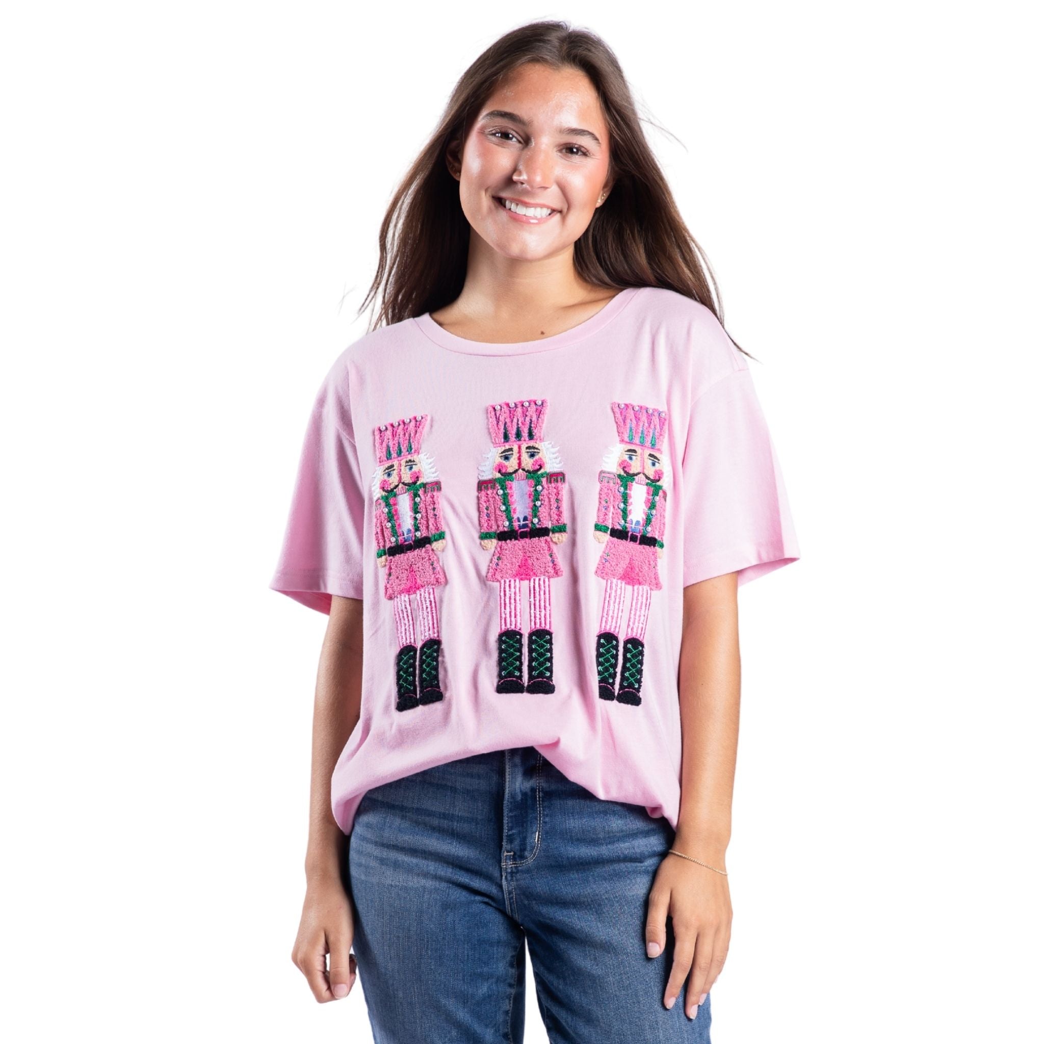 Crackin’ Christmas Pink Crew Neck T-Shirt Assortment, No Display Package