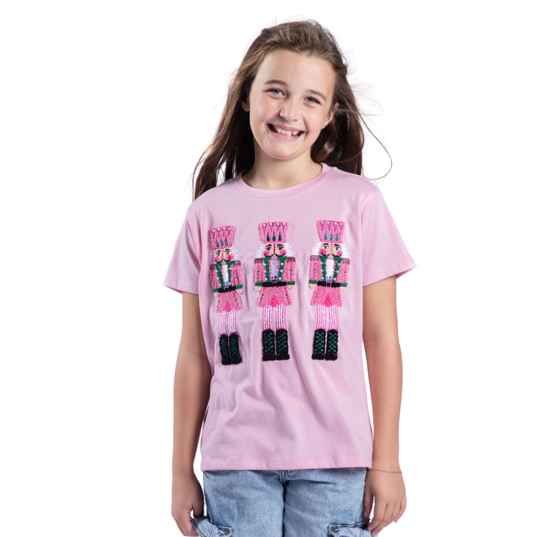 Kids Crackin’ Christmas Pink Crew Neck T-Shirt Assortment, Display Package