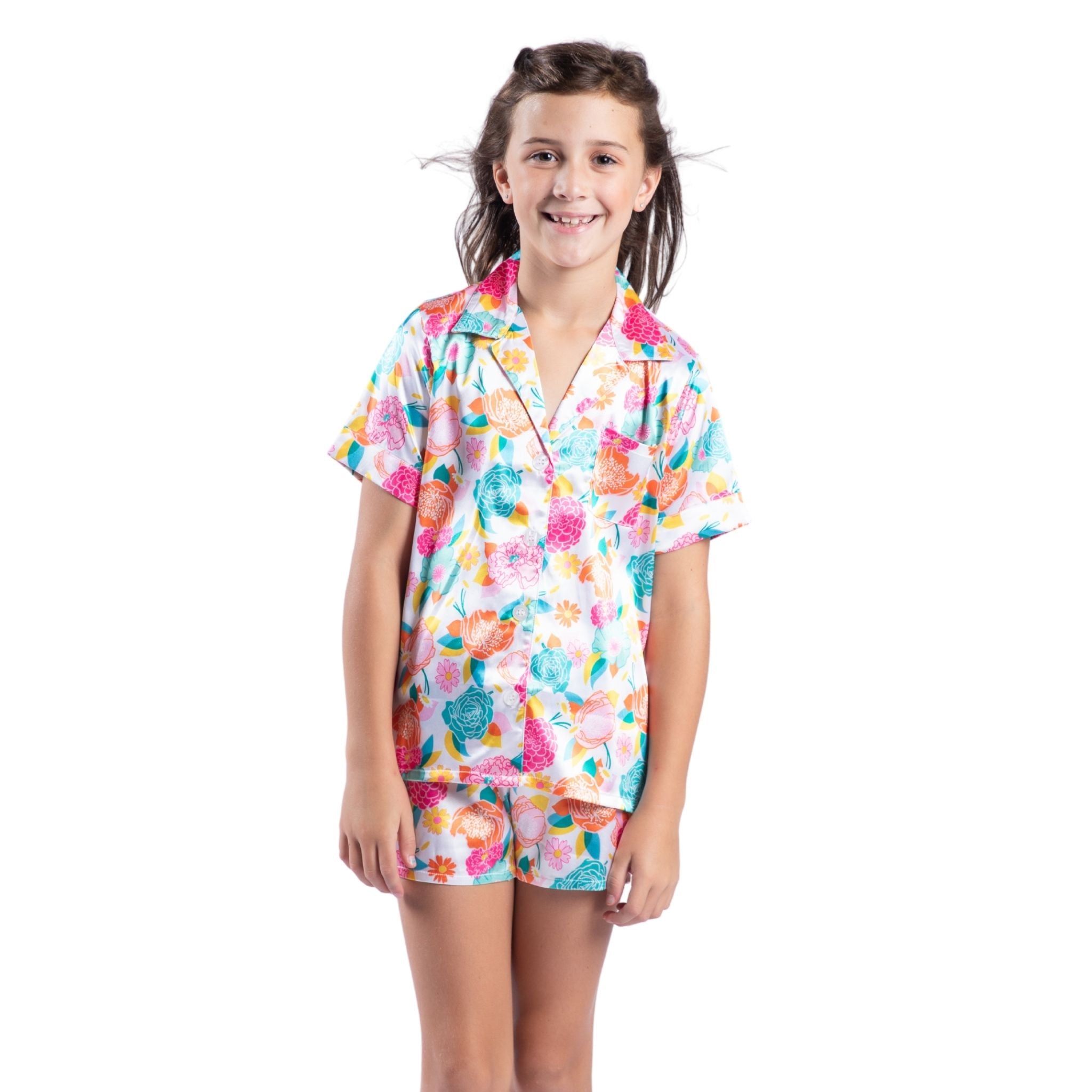Kids In Full Bloom Satin Pajama Short Set Assortment, No Display Package
