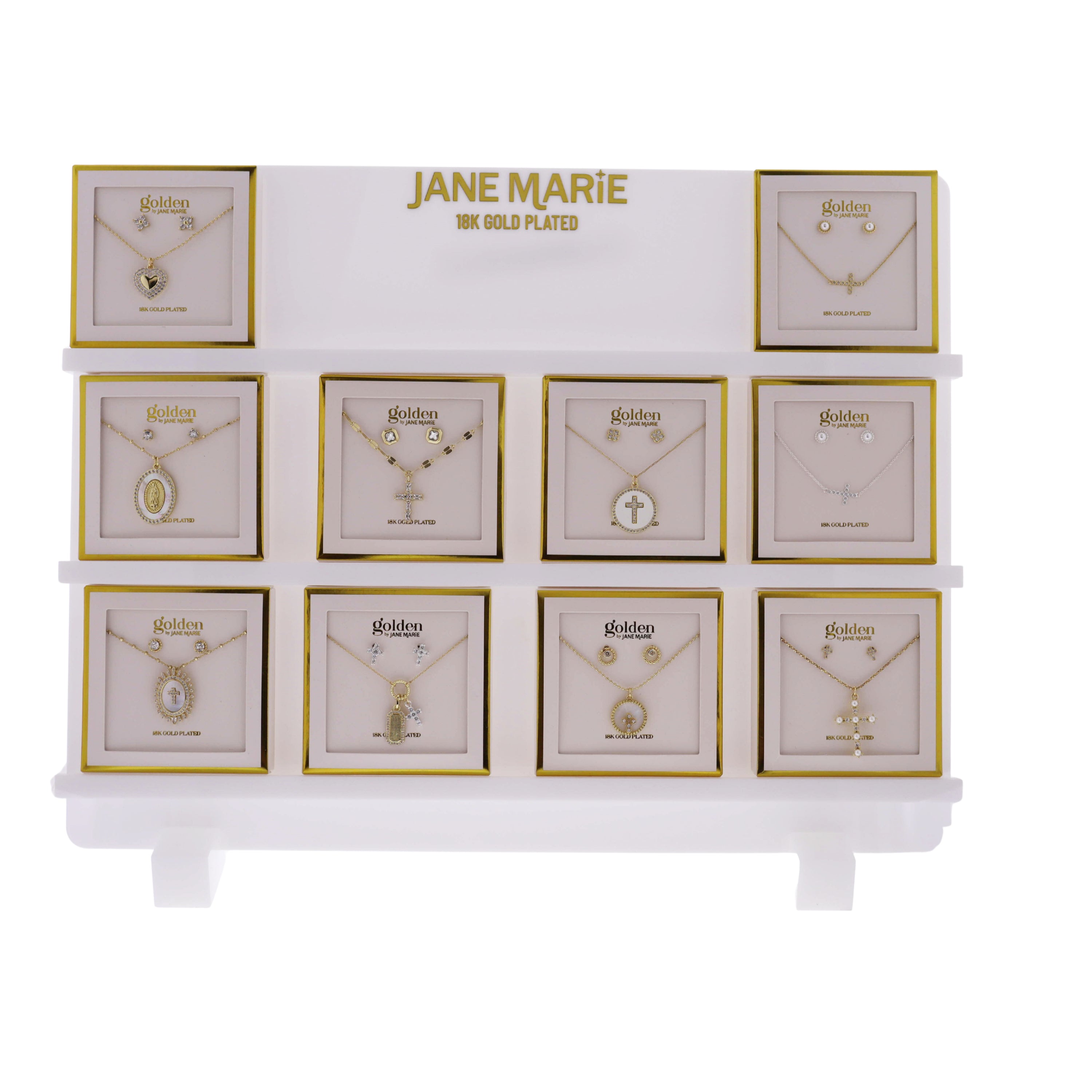 Golden Duo! Necklace & Earring Sets, Display Package