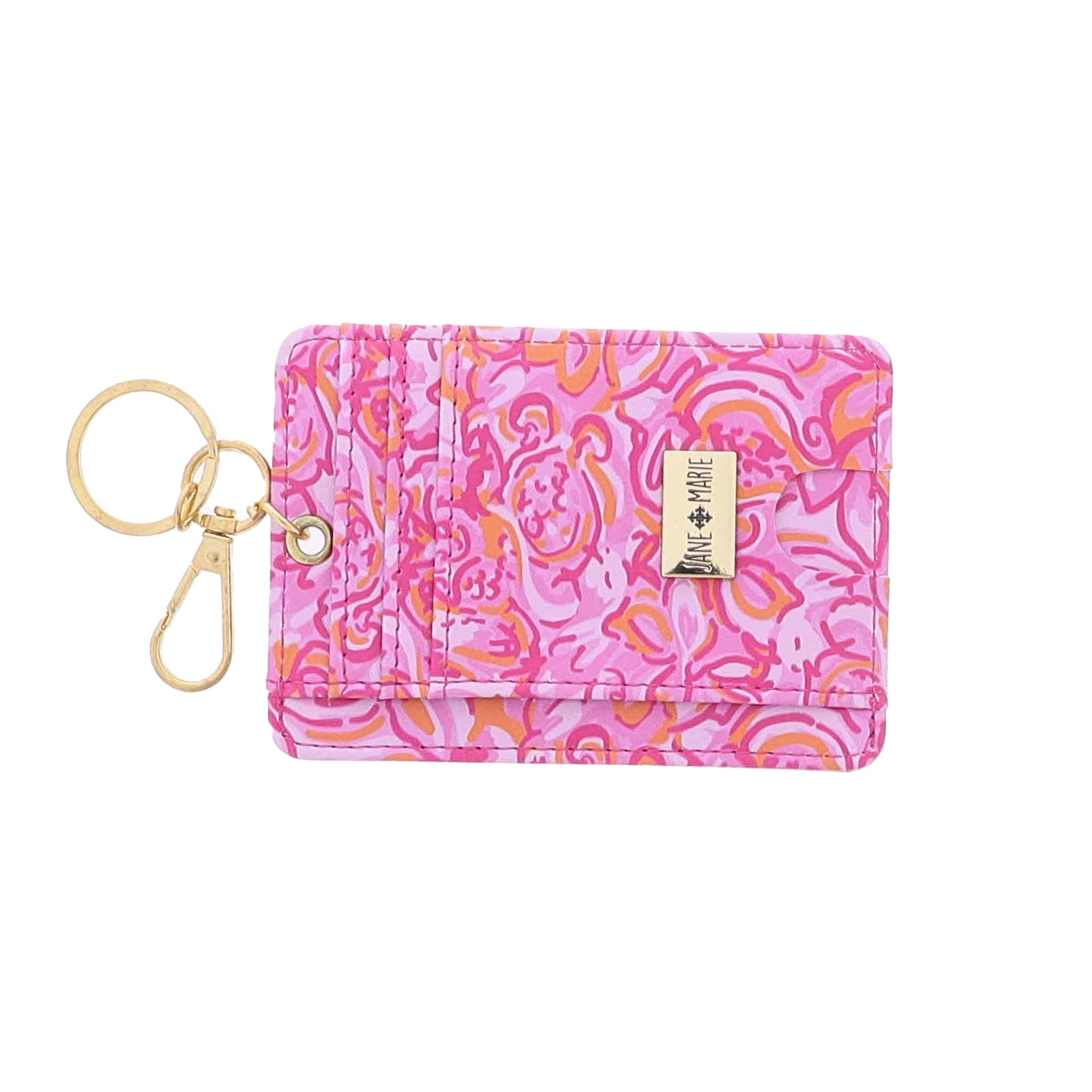 Flirty Floral Card Holder Keychain