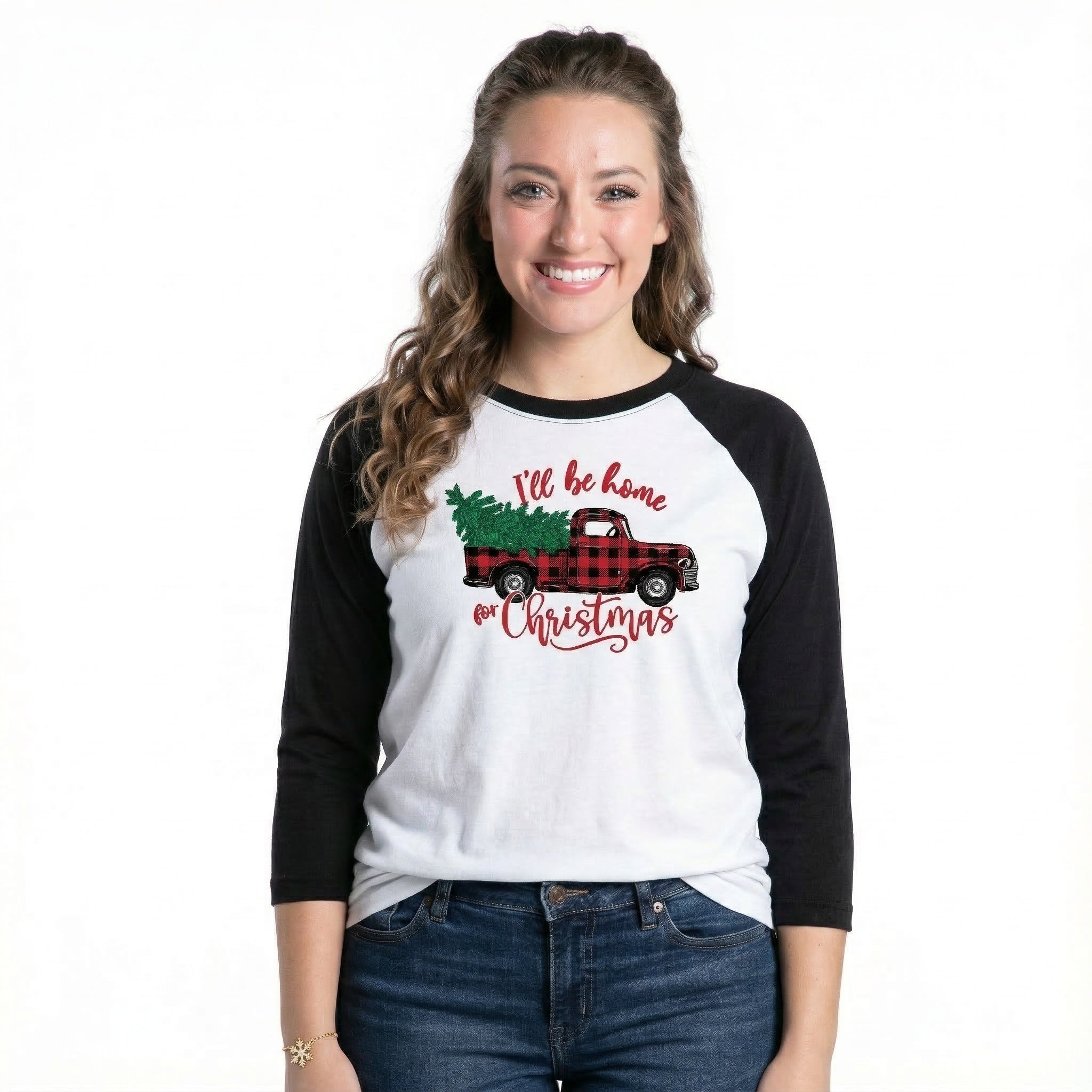 I'll be Home for Christmas 3/4 Sleeve T-Shirt